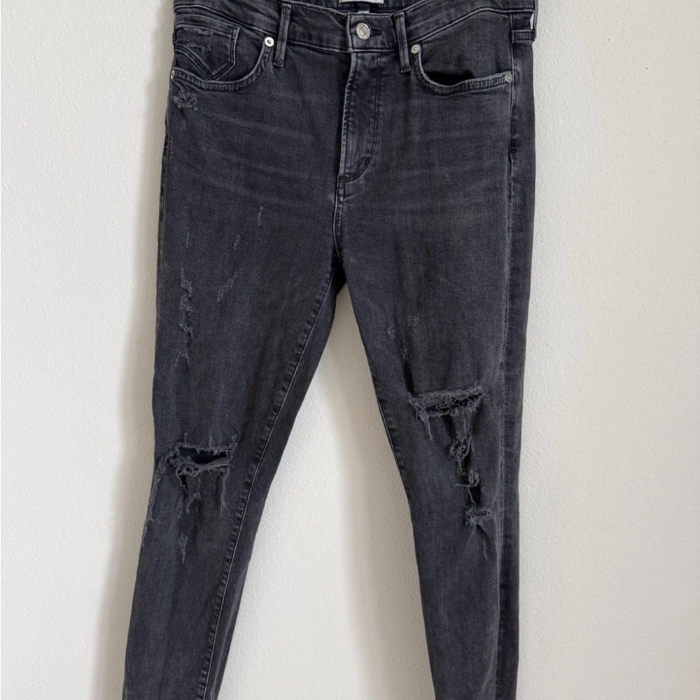 Agolde Sophie High Waist Ankle Distressed Skinny Jeans Renegade Gray Size 29